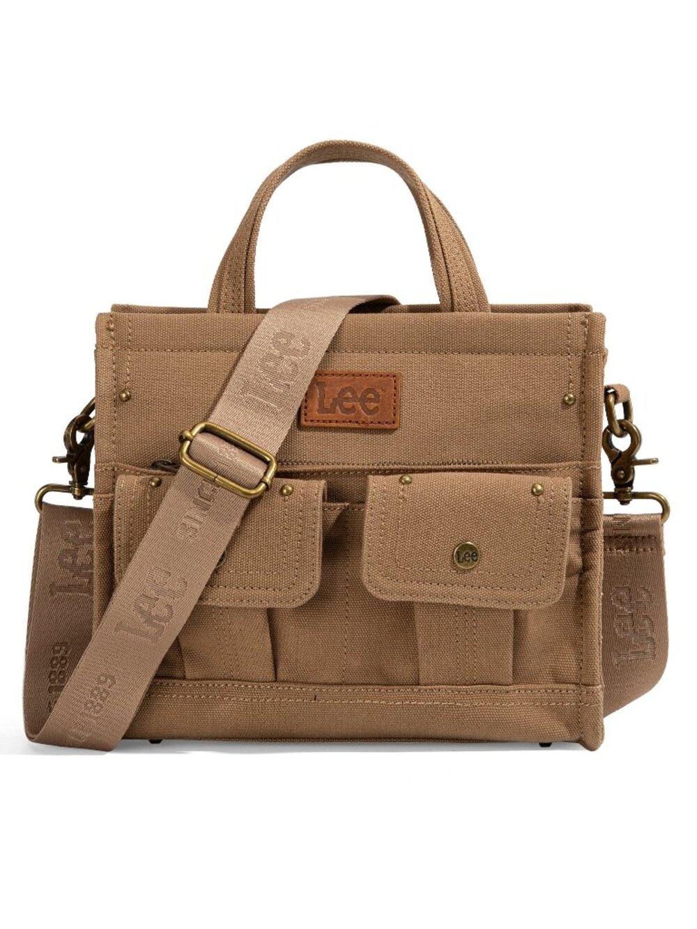 Lee Waxed Canvas Small Tote/Crossbody Khaki